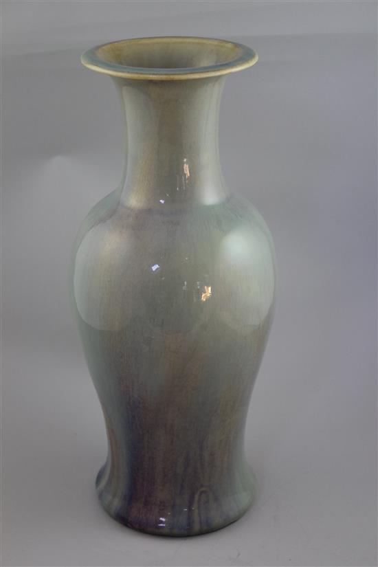 A Chinese mushroom and lavender glazed yen-yen vase, 19th century, 42cm